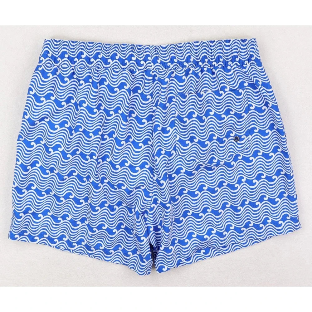 Roller Rabbit Swim Trunks Shorts Mens XL Blue White Mesh Lined Beach Pockets